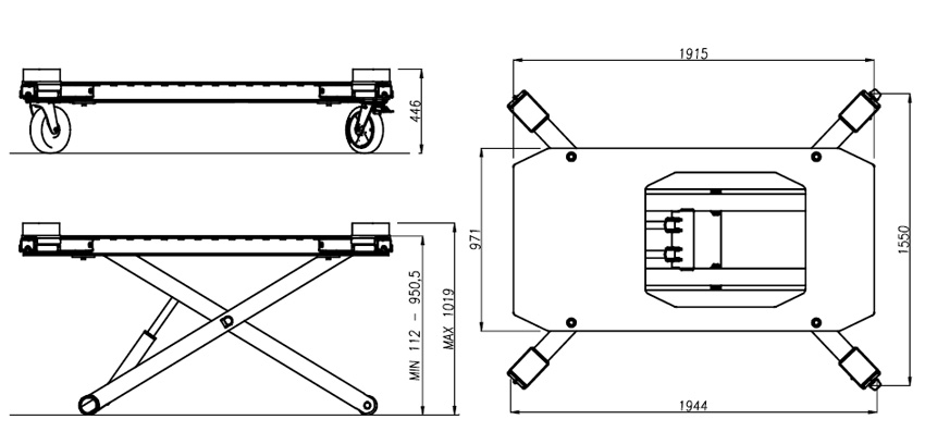 ﻿Electro-Hydraulic scissor lift for tyre and car body shops: ﻿1537D ...